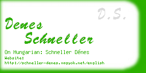 denes schneller business card